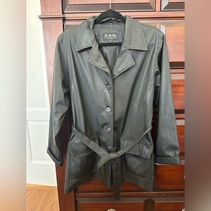 B.M.M. Womens Medium Faux Leather Jacket with Belt